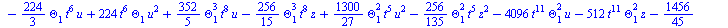 `+`(`-`(`*`(`/`(896, 45), `*`(Theta[6], `*`(Theta[3], `*`(`^`(t, 20)))))), `-`(`*`(`/`(1792, 45), `*`(`^`(Theta[1], 2), `*`(Theta[6], `*`(`^`(t, 19)))))), `-`(`*`(`/`(1792, 45), `*`(Theta[1], `*`(Thet...