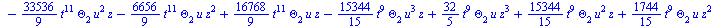 `+`(`-`(`*`(`/`(896, 45), `*`(Theta[6], `*`(Theta[3], `*`(`^`(t, 20)))))), `-`(`*`(`/`(1792, 45), `*`(`^`(Theta[1], 2), `*`(Theta[6], `*`(`^`(t, 19)))))), `-`(`*`(`/`(1792, 45), `*`(Theta[1], `*`(Thet...