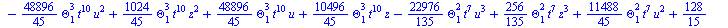 `+`(`-`(`*`(`/`(896, 45), `*`(Theta[6], `*`(Theta[3], `*`(`^`(t, 20)))))), `-`(`*`(`/`(1792, 45), `*`(`^`(Theta[1], 2), `*`(Theta[6], `*`(`^`(t, 19)))))), `-`(`*`(`/`(1792, 45), `*`(Theta[1], `*`(Thet...