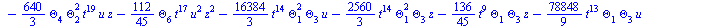 `+`(`-`(`*`(`/`(896, 45), `*`(Theta[6], `*`(Theta[3], `*`(`^`(t, 20)))))), `-`(`*`(`/`(1792, 45), `*`(`^`(Theta[1], 2), `*`(Theta[6], `*`(`^`(t, 19)))))), `-`(`*`(`/`(1792, 45), `*`(Theta[1], `*`(Thet...