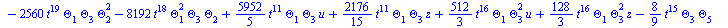 `+`(`-`(`*`(`/`(896, 45), `*`(Theta[6], `*`(Theta[3], `*`(`^`(t, 20)))))), `-`(`*`(`/`(1792, 45), `*`(`^`(Theta[1], 2), `*`(Theta[6], `*`(`^`(t, 19)))))), `-`(`*`(`/`(1792, 45), `*`(Theta[1], `*`(Thet...