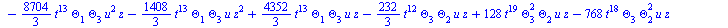 `+`(`-`(`*`(`/`(896, 45), `*`(Theta[6], `*`(Theta[3], `*`(`^`(t, 20)))))), `-`(`*`(`/`(1792, 45), `*`(`^`(Theta[1], 2), `*`(Theta[6], `*`(`^`(t, 19)))))), `-`(`*`(`/`(1792, 45), `*`(Theta[1], `*`(Thet...