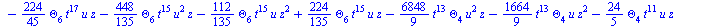 `+`(`-`(`*`(`/`(896, 45), `*`(Theta[6], `*`(Theta[3], `*`(`^`(t, 20)))))), `-`(`*`(`/`(1792, 45), `*`(`^`(Theta[1], 2), `*`(Theta[6], `*`(`^`(t, 19)))))), `-`(`*`(`/`(1792, 45), `*`(Theta[1], `*`(Thet...