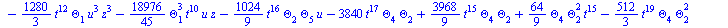 `+`(`-`(`*`(`/`(896, 45), `*`(Theta[6], `*`(Theta[3], `*`(`^`(t, 20)))))), `-`(`*`(`/`(1792, 45), `*`(`^`(Theta[1], 2), `*`(Theta[6], `*`(`^`(t, 19)))))), `-`(`*`(`/`(1792, 45), `*`(Theta[1], `*`(Thet...