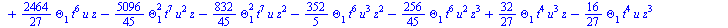 `+`(`-`(`*`(`/`(896, 45), `*`(Theta[6], `*`(Theta[3], `*`(`^`(t, 20)))))), `-`(`*`(`/`(1792, 45), `*`(`^`(Theta[1], 2), `*`(Theta[6], `*`(`^`(t, 19)))))), `-`(`*`(`/`(1792, 45), `*`(Theta[1], `*`(Thet...