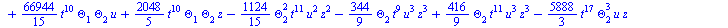 `+`(`-`(`*`(`/`(896, 45), `*`(Theta[6], `*`(Theta[3], `*`(`^`(t, 20)))))), `-`(`*`(`/`(1792, 45), `*`(`^`(Theta[1], 2), `*`(Theta[6], `*`(`^`(t, 19)))))), `-`(`*`(`/`(1792, 45), `*`(Theta[1], `*`(Thet...