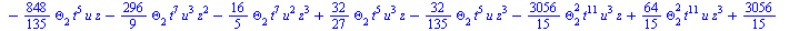 `+`(`-`(`*`(`/`(896, 45), `*`(Theta[6], `*`(Theta[3], `*`(`^`(t, 20)))))), `-`(`*`(`/`(1792, 45), `*`(`^`(Theta[1], 2), `*`(Theta[6], `*`(`^`(t, 19)))))), `-`(`*`(`/`(1792, 45), `*`(Theta[1], `*`(Thet...