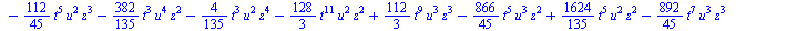 `+`(`-`(`*`(`/`(896, 45), `*`(Theta[6], `*`(Theta[3], `*`(`^`(t, 20)))))), `-`(`*`(`/`(1792, 45), `*`(`^`(Theta[1], 2), `*`(Theta[6], `*`(`^`(t, 19)))))), `-`(`*`(`/`(1792, 45), `*`(Theta[1], `*`(Thet...