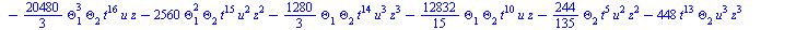 `+`(`-`(`*`(`/`(896, 45), `*`(Theta[6], `*`(Theta[3], `*`(`^`(t, 20)))))), `-`(`*`(`/`(1792, 45), `*`(`^`(Theta[1], 2), `*`(Theta[6], `*`(`^`(t, 19)))))), `-`(`*`(`/`(1792, 45), `*`(Theta[1], `*`(Thet...