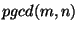 $pgcd(m,n)$